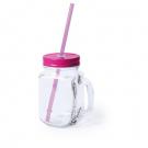 Drinking jar 500 ml with straw