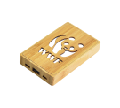 P64 Eco 5000mAh bamboo powerbank with LED logo