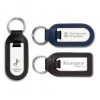 Laser engraved premium leather medallion keyfob