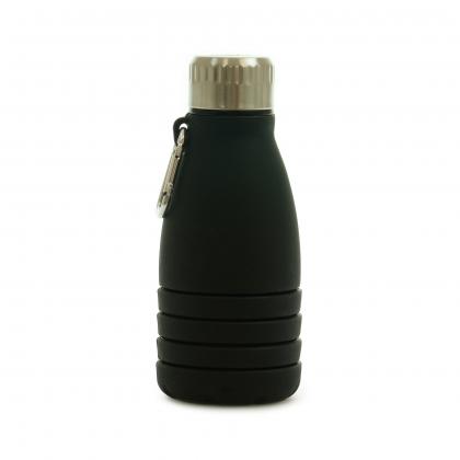 Bodmin 550ml Collapsible Silicone Drinks Bottle with Carabiner