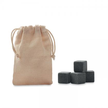 Rocks - 4 Stone Ice Cubes In  Pouch