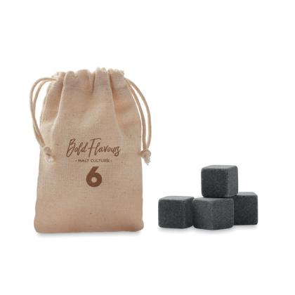 Rocks - 4 Stone Ice Cubes In  Pouch