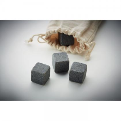 Rocks - 4 Stone Ice Cubes In  Pouch