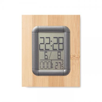 Manila - Bamboo Pen Holder And Lcd Clock