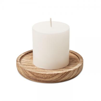 Pentas - Candle On Round Wooden Base