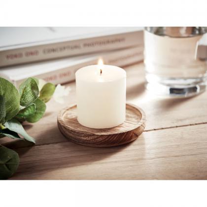 Pentas - Candle On Round Wooden Base