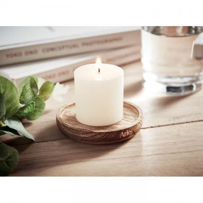 Pentas - Candle On Round Wooden Base
