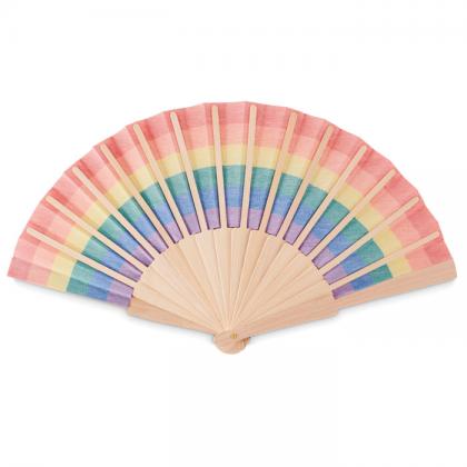 Bowfan - Rainbow Wooden Hand Fan