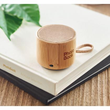 Cool - Round Bamboo Wireless Speaker