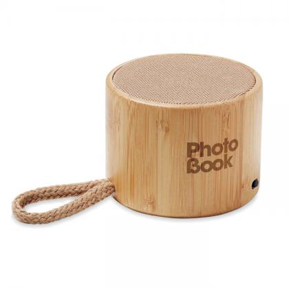 Cool - Round Bamboo Wireless Speaker