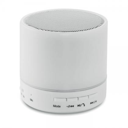 Round White - Round Wireless Speaker Led