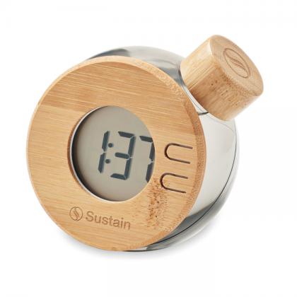 DROPPY LUX - Water powered bamboo LCD clock