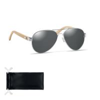 Bamboo sunglasses in pouch