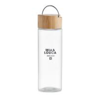 Glass bottle 500ml, bamboo lid