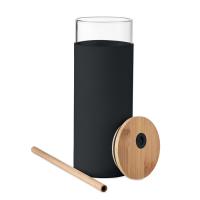 Glass tumbler 450ml bamboo lid