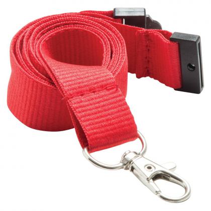 20mm Flat Polyester Lanyard (UK Stock: Red PMS 185)