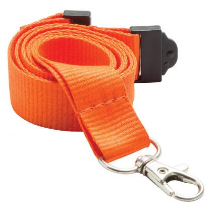 20mm Flat Polyester Lanyard (UK Stock: Orange PMS 021)