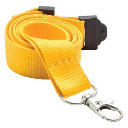 20mm Flat Polyester Lanyard (UK Stock: Yellow PMS 109)