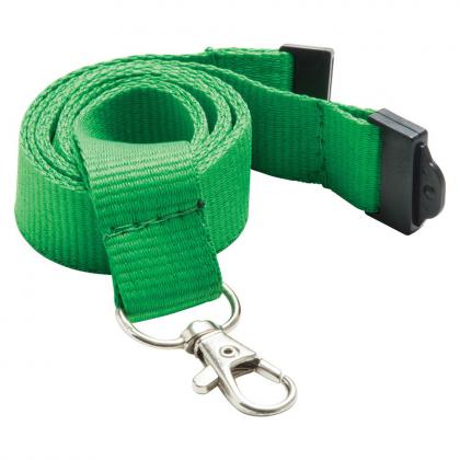 20mm Flat Polyester Lanyard (UK Stock: Green PMS 355)