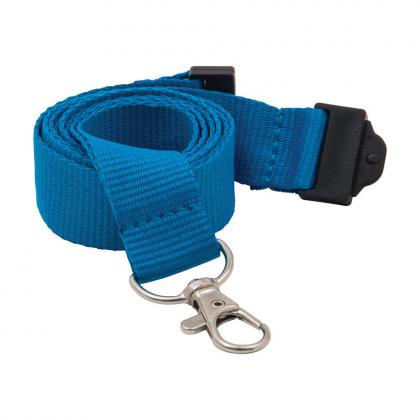 20mm Flat Polyester Lanyard (UK Stock: Blue PMS 2196)