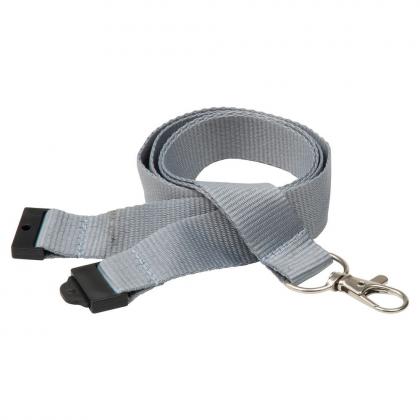 20mm Flat Polyester Lanyard (UK Stock: Cool Grey 7)