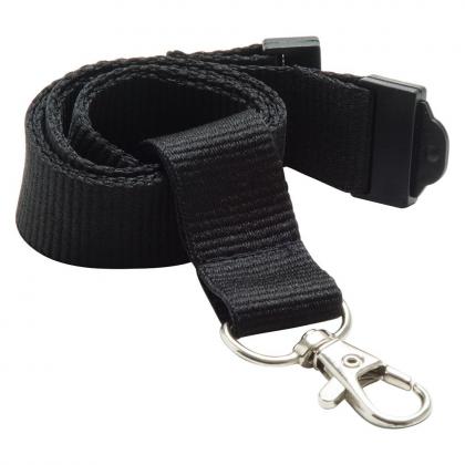 20mm Flat Recycled PET Lanyard (UK Stock: Black)