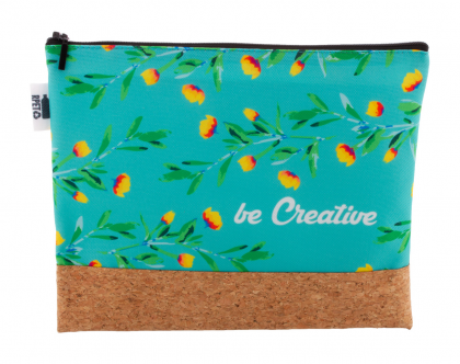 CreaBeauty Cork L RPET custom cosmetic bag