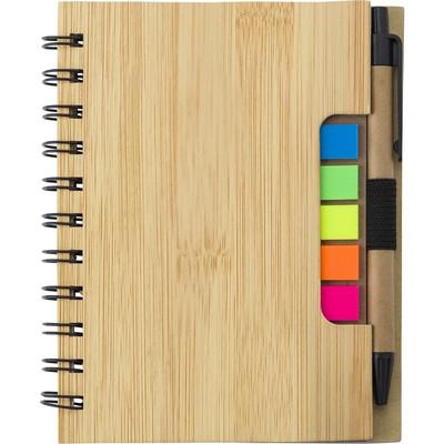 Memo holder, notebook, sticky notes, ball pen