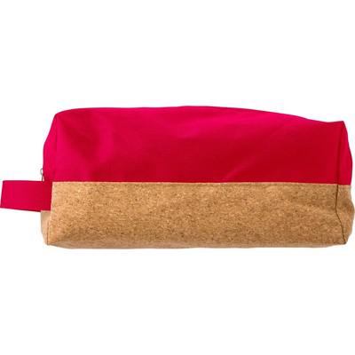 Cosmetic bag with cork finish