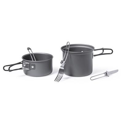 Food containers 2pcs, 600 ml and 800 ml, cutlery, in RPET pouch