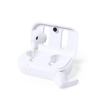 Wireless earphones, recycled leather case