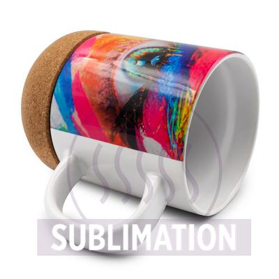 Ceramic mug 370 ml, cork detail