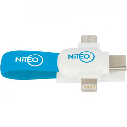 Magnetic Cross USB Cable Keyring - 3-in-1