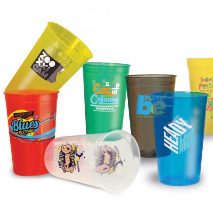 Plastic Translucent Stadium Cup (12oz/340ml/Half Pint)