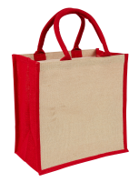 Amazon JUCO jute bag with coloured gusset and soft loop handles