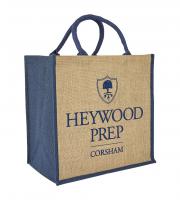 Brecon Jute bags with coloured gusset and handles