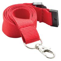 20mm Flat Polyester Lanyard (UK Stock: Red PMS 185)