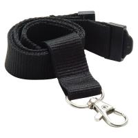 20mm Flat Recycled PET Lanyard (UK Stock: Black)