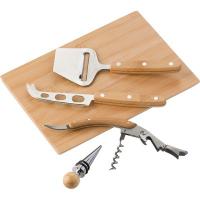 Bamboo cheese and wine set