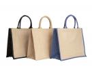 Concord Jute bag natural or choice of coloured trim/handles