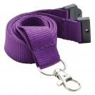 20mm Flat Polyester Lanyard (UK Stock: Purple PMS 268)