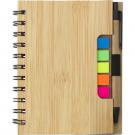 Memo holder, notebook, sticky notes, ball pen