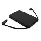 Power bank 5000 mAh with integrated cables, adapter included