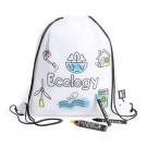 RPET drawstring bag for colouring, crayons