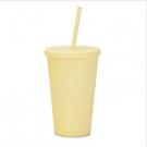 Mattle Plastic Cups with Lids & Straws