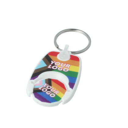 Pride Pop Coin Trolley Keyring