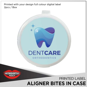 Aligner Bites with printed label on case