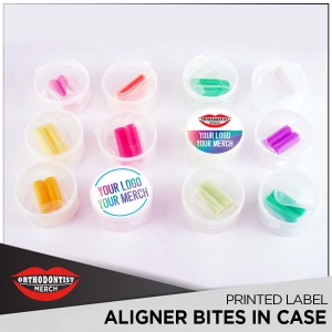 Aligner Bites with printed label on case