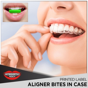 Aligner Bites with printed label on case