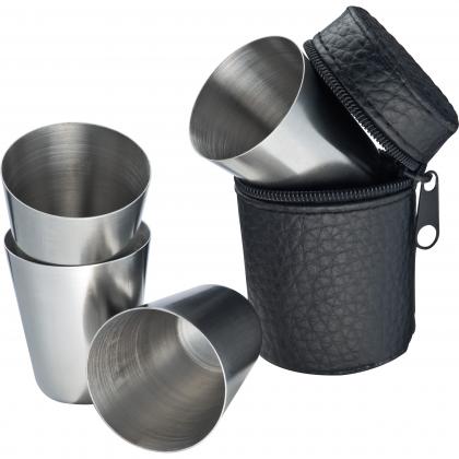 4 stainless steel cups